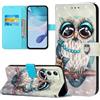Generic Custodia per Motorola Moto G54 5G / G14 4G Flip Cover Caso in PU Pelle Colorato Portafoglio Custodia Supporto Stand Chiusura Magnetica Cover per Motorola Moto G54 5G / G14 4G, Gufo