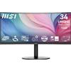 MSI Modern MD342CQP Monitor Curvo 34" UWQHD 1500R - Pannello VA 3440 x 1440, KVM, PIP/PBP, Ampia gamma colori, Altoparlanti integrati, Regolazione in 3 direzioni - HDMI 2.0b, DisplayPort 1.4a