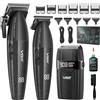 VGR 640 S3 Tagliacapelli Uomo Professionale, Elettrico Kit Barbiere, Macchinetta per Capelli Ricaricabile, 3 in 1 Cordless Tagliacapelli, Precision Trimmer Capelli e Rasoi Set con LED Display, Nero
