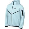 Nike Tech HV0949-474, felpa con cappuccio e zip integrale, da uomo, colore: blu/nero, Blu Glacier/Nero, Large
