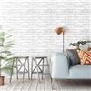 ICYEHAO Carta da Parati Mattoni Bianca,44.5 x 500cm Carta da Parati Adesiva Muro Bianco Mattone e Pietra Pellicola Adesiva per Mobili,Camera da Letto,Soggiorno,Bagno,Cucina