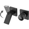 QREZAA Rubinetto Bagno Nero Con Display Digitale a LED Miscelatore Lavabo Pieghevole a 180° Rubinetti Per Cascata Bagno Con Miscelazione Acqua Calda E Fredda Rubinetto Muro Lavabo