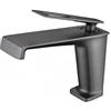 SJQKA Rubinetto Bagno Lavabo a Cascata Grigio - Miscelatore Per Acqua Fredda e Calda - Design Elegante