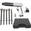 Fockety Kit Martello Pneumatico, Kit Scalpello Pneumatico a Canna Corta/lunga 150 Mm/190 Mm/250 Mm con Fermo a Cambio Rapido e 4/5 Scalpelli, Martello Pneumatico Leggero Antivibrante