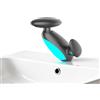MocArt Rubinetto da bagno allungabile con illuminazione multicolore, 4 modalità, girevole a 360° estraibile, cartuccia in ceramica, attacco 3/8 pollici (Gunmetal grigio)