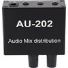 YWBL-WH Mini Mixer Audio Stereo 2 in 2 Out con Adattatore di Alimentazione, Lega di Alluminio, Interfaccia 3,5mm, per Club e Bar