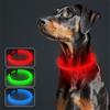 MASBRILL Collare Luminoso per Cani, Collare Cane Luminoso Ricaricabile Impermeabile con 3 Modalità Di Luce, Regolabile Collare LED per Cani di Taglia Piccola Media Grande e Gatti, 70CM, Rosso