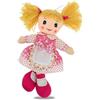 Teorema Giocattoli Teorema - Carlotta Bambola di Pezza con Grembiule Ricamato, Bambola Stoffa con Capelli di Lana, Giocattolo per bambini, Altezza 30cm