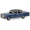herpa modellino auto Mercedes-Benz 200 Heckflosse, blu/nero, miniatura in scala 1:87, da collezione, Made in Germany, modello in plastica