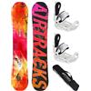 Airtracks Donna Snow Board Set/Stripes Lady Flat Rocker + Attacchi Snowboard Star w O Master Fastec w + SB Bag/144 147 150 153 cm