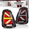 VLAND Motor VLAND Union Jack Fari Posteriori LED per Mini Cooper R56 R57 R58 R59 2007-2013, con indicatori di direzione dinamici, 1 set (lato guidatore + passeggero) (Nuovo Trasparente)