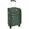 A1 FASHION GOODS Doppia valigia a 4 ruote, leggera, espandibile, lucchetto TSA, borsa da viaggio, banale, verde, Small Cabin 20, Custodia morbida, bagaglio espandibile su ruote