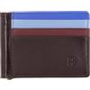 DUDU Portafoglio Uomo con Fermasoldi in Pelle Porta Carte di Credito Clip Banconote Sottile Porta Tessere Burgundy scuro