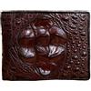 Generic Genuine coccodrillo humpback pelle pelle bifold portafoglio per gli uomini, vero alligatore fatto a mano portafoglio da uomo, Marrone, 4.72 x 3.54, Casual