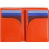 DUDU Portafoglio Uomo RFID Blocking in Pelle, Portafoglio Piccolo Tascabile Bifold con Finestra ID, 9 Porta Carte di Credito, Porta Banconote Arancio