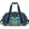 TropicalLife Borsone sportivo con gufo etnico colorato, per donne e uomini, con gufo e uccello, 24 l, borsa da viaggio per bambini, ragazze e ragazzi, Colore, (24L) UK, Organizer per borse