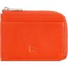 DUDU Portafoglio Uomo Piccolo con Zip, Portafoglio RFID in Pelle Colorato, Porta Carte di Credito, Design Compatto Tascabile Arancio