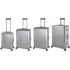 Travelhouse Valigia da viaggio in alluminio, con manico telescopico, TSA, 4 ruote, argento, Handgepäck, Mittel, Groß & XL Koffer Set, Set di valigie