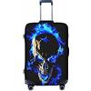 FWJZDSP Copribagaglio da viaggio Copribagaglio lavabile con protezione elastica per valigia con fuoco ardente con teschio di fiamma blu Piccolo