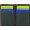 DUDU Portafoglio Uomo RFID Blocking in Pelle, Portafoglio Piccolo Tascabile Bifold con Finestra ID, 9 Porta Carte di Credito, Porta Banconote Mangrove