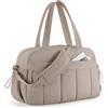 BAGSMART Borsone da Viaggio Donna, 24L Borsone Palestra Sportiva in Piuma, Borsa da Viaggio Impermeabile Grande Capacità, Bagaglio a Mano Leggero, Borsa Parto Ospedale con bagnata in PVC, Cammello, M