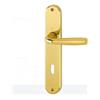Hoppe Industries Maniglia in alluminio per porte interne, Maniglia Guarnitura con placca lunga (Distanza foro 70 mm NORMALE, F271 alluminio colore oro lucido)