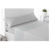Miracle Home. Set di lenzuola RODA Set da 3 pezzi, lenzuolo con angoli regolabili, piano di lavoro e federa. Anti peeling. 50% cotone/50% microfibra spazzolata. Grigio. 90 x 200. Letto 90