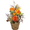 Flair Flower Dalie di fiori artificiali in vaso, 50 cm, decorazione floreale, decorazione per Halloween, autunno, autunno, autunno, fiori artificiali, pianta di seta, giorno del Ringraziamento, arancione