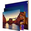 INFORMA Cornice portafoto a LED effetto legno, 3 cambi, motivo: città tedesche, senza cornice, 50 x 50 cm, 27 LED, motivi intercambiabili con stampa diretta UV