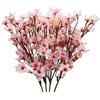 Uieke 4 fiori di ciliegio artificiali, fiori di pesca in seta, piante finte per fai da te, giardino, casa, matrimonio, festa, decorazione, rosa