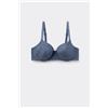 Tezenis Reggiseno Balconcino In Pizzo Riciclato Prague Full Cover Donna Blu