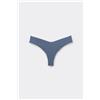 Tezenis Slip Brasiliano Sgambato Taglio Vivo In Microfibra Donna Blu