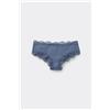 Tezenis Culotte Brasiliana Microfibra Riciclata E Pizzo Donna Blu