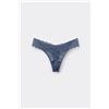 Tezenis Perizoma Sgambato In Pizzo Riciclato Donna Blu
