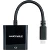 Watio Wave Convertitore - Convertitore USB C a VGA 10 cm Alluminio Nero Ideale per collegare dispositivi a schermi esterni. *