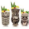 LINALL Tiki - Set di tazze grandi in ceramica Tiki, tazze da cocktail per Mai Tai, Punch, Pina Colada e bevande tropicali da bar (TIKISET)
