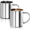 Robin Goods® 2x set di tazze termiche in acciaio inossidabile - 350 ml per tazza da caffè - tazza termica per bere in acciaio inossidabile di alta qualità (02 pezzi - lucido)
