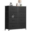 Sweetcrispy Cassettiera con cassetti in tessuto, credenza con 8 cassetti in tessuto, cassettiera per cucina, ufficio, corridoio, TV con cassetti, colore nero