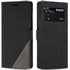 SONWO Cover per Xiaomi Poco M4 PRO 4G Custodia, Flip Caso in PU Pelle Case Cover Premium Portafoglio Custodia per Xiaomi Poco M4 PRO 4G, Supporto Stand, Slot per Schede, Nero