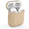 KOKOKA Custodia in Silicone Compatibile con AirPods 2 e 1, Silicone Protettiva Case Cover for Airpods 2 e 1, [LED anteriore Visibile] [Supporta la Ricarica Wireless] Milk Tea