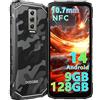 DOOGEE Blade 10 Rugged Smartphone, 9GB+128GB/2TB Telefono Indistruttibile Android 14, 6.56" HD+ 90Hz IPS, 10.7mm Ultra-thin, Octa Core, 16MP+8MP, NFC/Widevine L1/IP68/IP69K/GPS/Face ID-2024