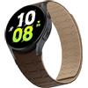 ZZDZZ Compatibile con Cinturino Samsung Galaxy Watch 7 FE 6 5 4 40mm 44mm/Watch 6 Classic 43mm 47mm/Watch 5 Pro 45mm, Cinturini Silicone Magnetica per Watch 4 Classic 46mm 42mm (Marrone-S/Marrone-C)