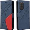 Fatcatparadise Cover per Samsung Galaxy A52 5G/4G /A52S 5G, Flip Caso in PU Pelle Case Libro Portafoglio Protettiva Custodia con TPU Antiurto,[Kickstand][Slot per Schede][Chiusura Magnetica] (Blu)