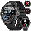 LIGE Orologio militare, da uomo con funzione telefonica, 1,43, AMOLED Always-On display, batteria da 500 mAh, 100 modalità sportive, orologio da uomo con frequenza cardiaca, SpO2, monitor del sonno, IP68