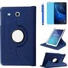 R.SHENGTE Custodia per Samsung Galaxy Tab A 7 pollici 2016 Tablet (SM-T280 SM-T285), con supporto girevole a 360°, con pennino capacitivo, pellicola per schermo (Deep Blue)
