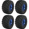 KIMISS Pneumatici e Ruote per Camion RC 1/10-4 Pezzi di Pneumatici in Gomma per Modelli di Auto telecomandate 1/10 tra Cui Stampede, Volcano e Altro Ancora