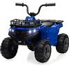 Salutmeuble Quad elettrico 12 V per bambini 2-5 anni - Veicolo tutto terreno con musica, LED, 2 velocità e pneumatici solidi, giocattolo sicuro per ragazzo, ragazza (blu)