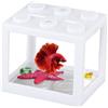 Tomotato Piccolo Acquario per Pesci Betta, Mini Scatola per Pesci in Plastica con Design a Ritaglio Trasparente, Acquario per Acquari in Miniatura Portatile Antideflagrante in Acrilico(C)