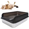 Fabater Lettiera per Gatti, Lettiera per Gatti Chiusa in Acciaio Inossidabile con Coperchio, Vassoio per Lettiera Extra Grande con Lati Alti Anti-perdite, Non Assorbe Mai gli Odori (XL)