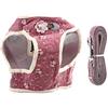 Pssopp Imbracatura per cani e guinzaglio, miscela di cotone traspirante Pet Dog Chest Harness Cat Vest Fascia toracica con tirante per camminata quotidiana(Vino rosso M)